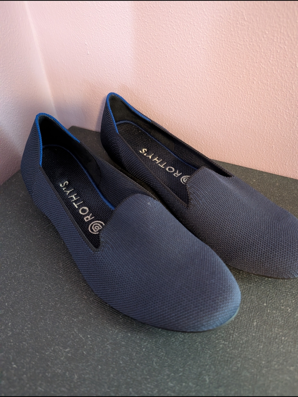 Rothy's Navy Slip-On Shoe - Comfortable Everyday Loafer - Picture 3 of 3